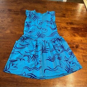 Tea Collection blue floral dress size 7 100% cotton